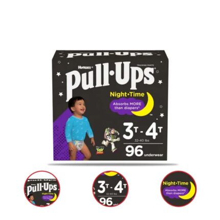 Huggies Pull-Ups Nighttime Training Underwear For Boys Size 3T-4T - 96 Count (32 - 40 Pound)