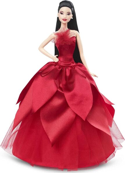Barbie Signature 2022 Holiday Doll with Black Hair, Collectible Series, Includes Doll Stand and Displayable Packaging​​​