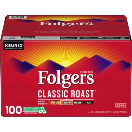 Folgers Classic Roast Coffee K-Cups,100 ct.