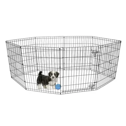 Vibrant Life 8 Panel Pet Exercise Play Pen with Door 24 Inches Height