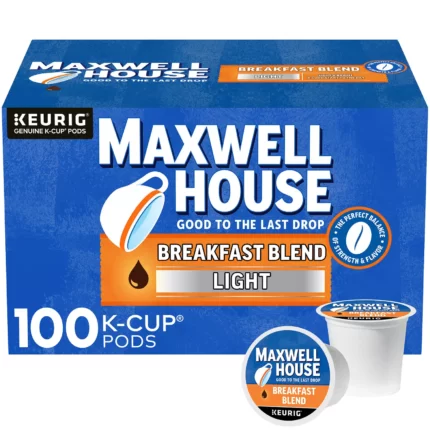 Maxwell House Breakfast Blend Light Roast K-Cup Coffee Pods, 100 count