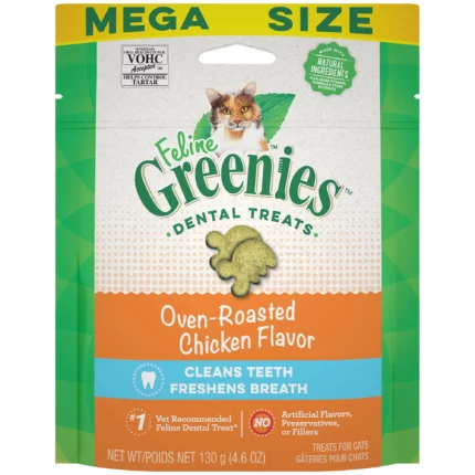 Greenies Oven Roasted Chicken Flavor Dental Treat for Cat 4.6 Ounce. (Pack of 3)