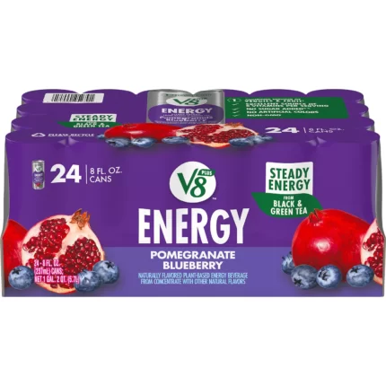 V8 +Energy, Healthy Energy Drink, Natural Energy from Tea, Pomegranate Blueberry 8 fl. oz., 24 pk.