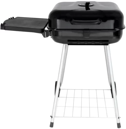 RevoAce 22 Inches Square Charcoal Grill with Foldable Side Shelf Black