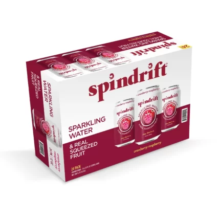 Spindrift Unsweetened Cranberry Raspberry Sparkling Water (12 fl. oz., 24 pk.)