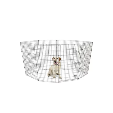 Vibrant Life 8 Panel Wire Pet Exercise Play Pen with Door 42 Inches Height