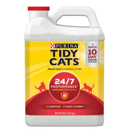 Purina Tidy Cats Clumping Cat Litter, 24/7 Performance Multi Cat Litter, 20 Pound Jug (Pack of 2)