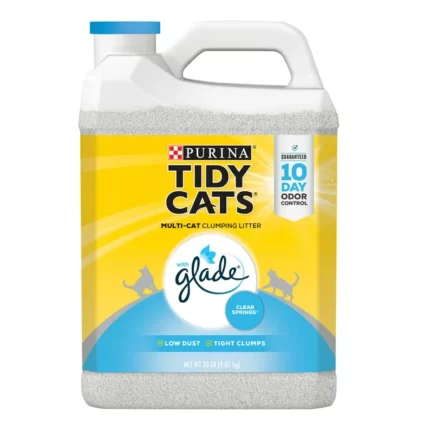 Purina Tidy Cats Clumping Multi Cat Litter, Glade Clear Springs, 20 Pound Jug (Pack of 2)