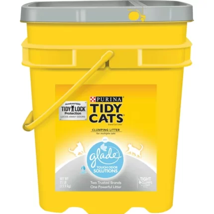 Purina Tidy Cats Clumping Cat Litter, Glade Clear Springs Multi Cat Litter, 35 Pound Pail