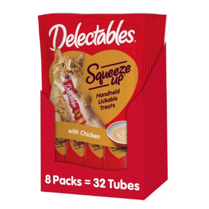 Hartz Delectables Squeeze Up Chicken Flavor Wet Treat for Cats, 0.5 Ounce Tube (32 Count)