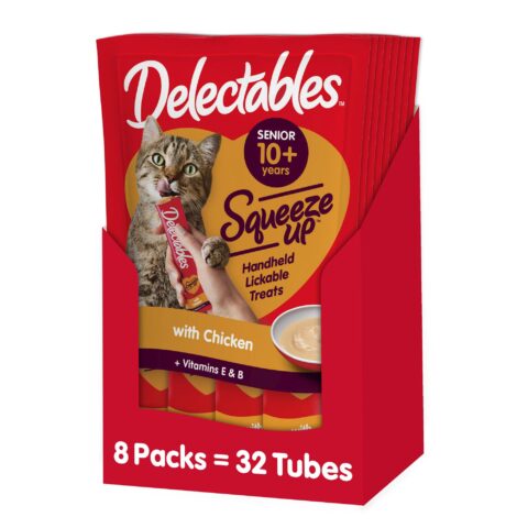 Hartz Delectables Squeeze Up Senior 10+ Chicken Wet Cat Treat 2.0 Ounce 32 pack