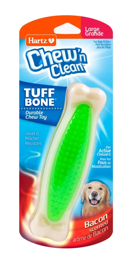 Hartz Chew 'n Clean Tuff Bone Dog Chew Toy Large Color May Vary (Pack Of 2)