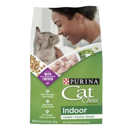 Purina Cat Chow Indoor Dry Cat Food Hairball + Healthy Weight 3.15 Pound Bag