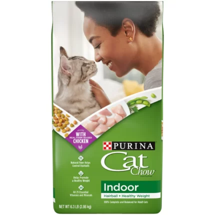 Purina Cat Chow Indoor Dry Cat Food, Hairball + Healthy Weight, 6.3 Pound Bag (Pack of 2)