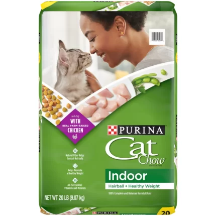 Purina Cat Chow Indoor Dry Cat Food, Hairball + Healthy Weight, 20 Pound Bag
