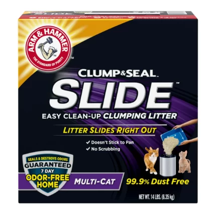 Arm & Hammer SLIDE Easy Clean-Up Multi-Cat Clumping Cat Litter 14 Pound (Pack of 2)