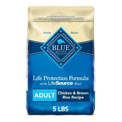 Blue Buffalo Life Protection Formula Chicken and Brown Rice Dry Dog Food for Adult Dogs Whole Grain 5 Pound Bag