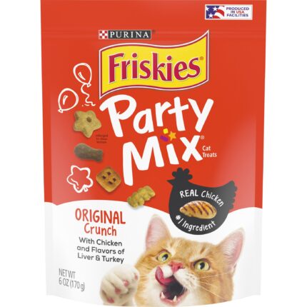 Friskies Cat Treats Party Mix Original Crunch 6 Ounce Pouch