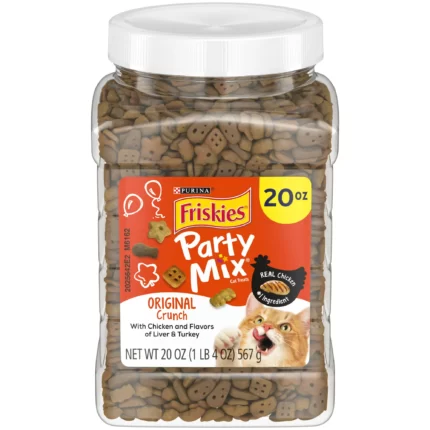 Friskies Cat Treats, Party Mix Original Crunch, 20 Ounce Canister (Pack of 2)