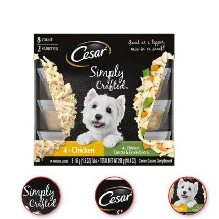 CESAR Simply Crafted Chicken Duck Purple Potatoes Pumpkin Green Beans & Brown Rice 1.3 ounce Tub