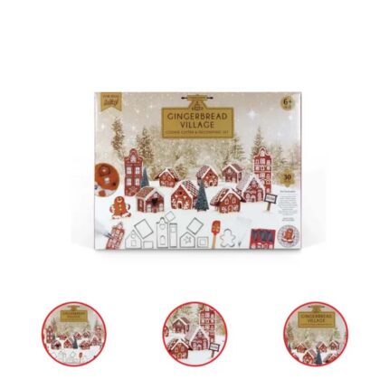 Gingerbread Village Cookie Cutter and Decorating Set