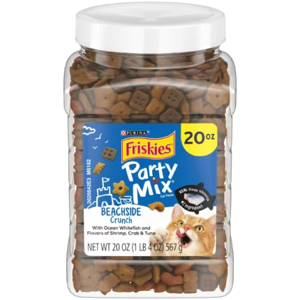 Friskies Cat Treats, Party Mix Beachside Crunch, 20 Ounce Canister (Pack of 2)