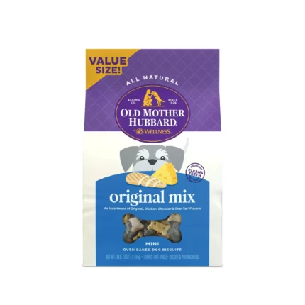 Old Mother Hubbard by Wellness Classic Original Mix Natural Mini Oven Baked Biscuits Dog Treats Mini 3.8 Pound Bag