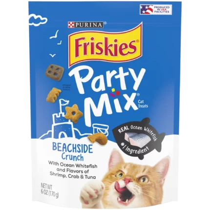 Friskies Cat Treats, Party Mix Beachside Crunch - (6) 6 Ounce Pouches