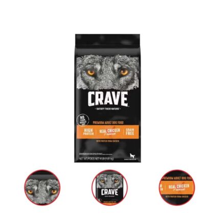 CRAVE Grain Free Adult Dry Dog Food with Protein from Chicken 4 Pound Bag