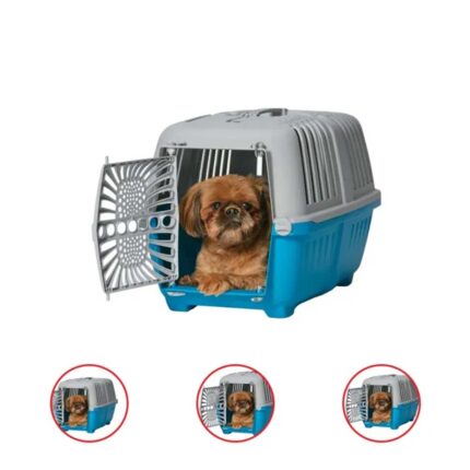 Spree 22 Inches Travel Pet Carrier Blue with Plastic Door