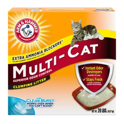 Arm & Hammer MultiCat Clumping Litter, Scented 20 Pound Box (Pack of 2)