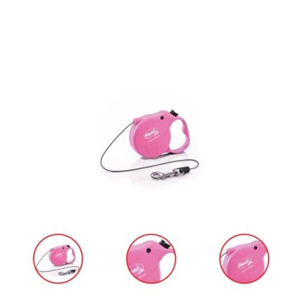 Flexi Retractable Dog Leash Cord 10 feet Extra Small Pink (Pack OF 2)