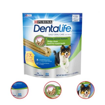 Purina DentaLife Small Medium Dog Dental Chews Daily 40 Count Pouch