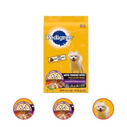 Pedigree With Tender Bites Complete Nutrition for Adult Small Dogs Chicken & Steak Flavor Dry Dog Food 14 lb bag