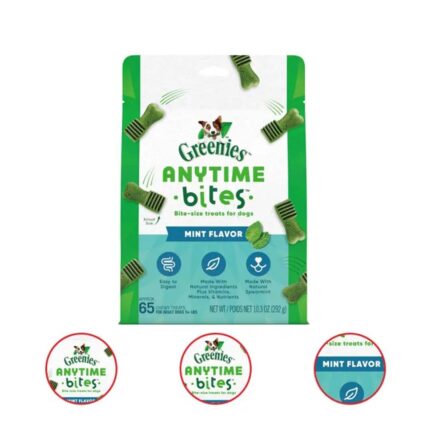 GREENIES ANYTIME BITES Mint Flavor Bite Size Dental Chew Treats for Dogs 10.3 Ounce Pouch