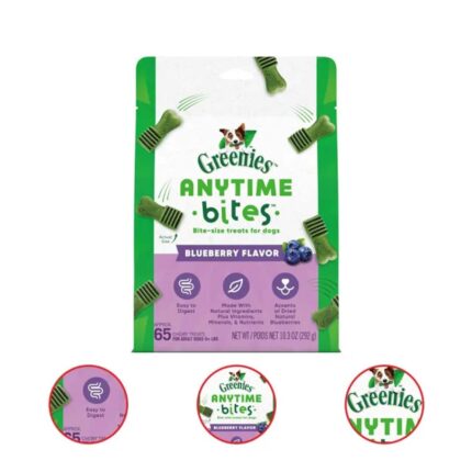 GREENIES ANYTIME BITES Blueberry Flavor Bite Size Dental Chew Treats for Dogs 10.3 Ounce Pouch