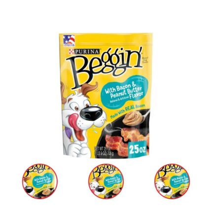 Purina Beggin' Strips Real Meat Dog Treats With Bacon Peanut Butter Flavor 25 ounce Pouch (Pack of 2)