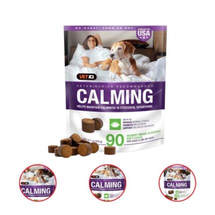 VETIQ Calming Supplement for Dogs Hickory Smoke Flavored Soft Chews 90 Count 11.1 ounce(Pack of 2)