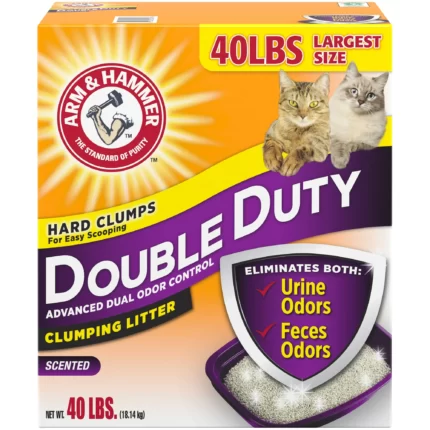 Arm & Hammer Double Duty Dual Advanced Odor Control Scented Clumping Cat Litter 40 Pound