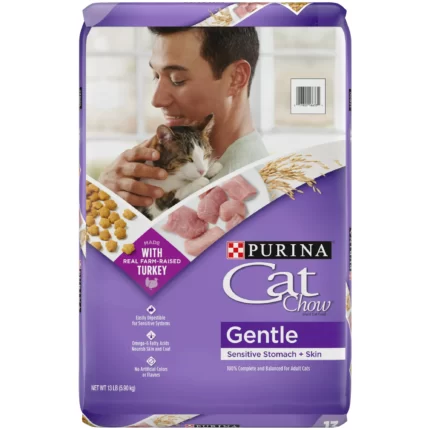 Purina Cat Chow Gentle Dry Cat Food Sensitive Stomach + Skin 13 Pound Bag