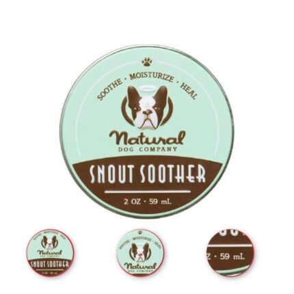 Natural Dog Company Snout Soother 2 ounce Tin Dog Nose Balm Protects and Heals Chapped Rough Crusty and Dry Noses Vegan and Organic Skin Soother for All Dog Breeds and Sizes