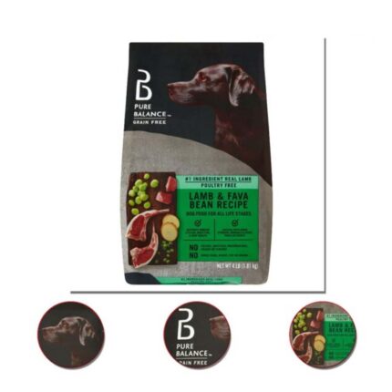 Pure Balance Lamb & Fava Bean Recipe Dry Dog Food Grain Free 4 Pound