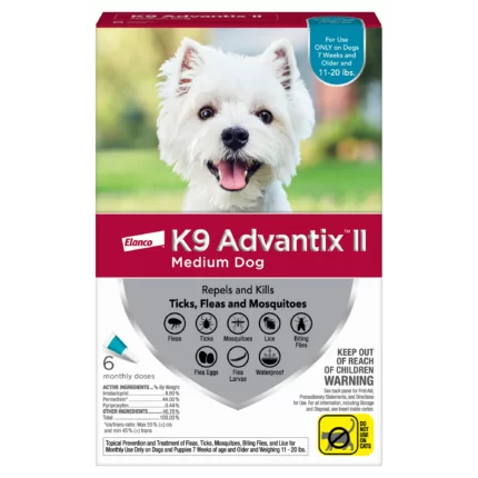 K9 Advantix II Flea & Tick Treatment for Medium Dogs 6 Pack