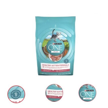 Purina ONE High Protein Natural Dry Kitten Food +Plus Healthy Kitten Formula 3.5 Pound Bag (Pack of 2)