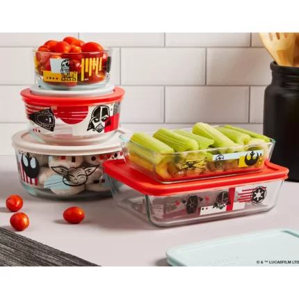 Pyrex Star Wars Themed Colorful Durable Glass Food Storage Set