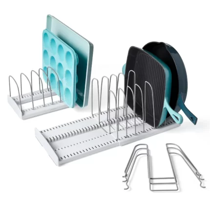 YouCopia Expandable Cookware and Adjustable Bakeware Storage Rack 2-Piece Set