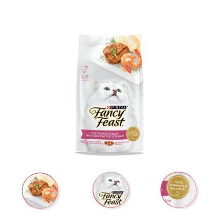 Fancy Feast Gourmet Filet Mignon Flavor with Real Seafood & Shrimp Dry Cat Food, 7-lb Bag
