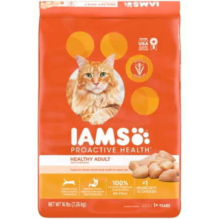 IAMS PROACTIVE HEALTH Healthy Adult Dry Cat Food with Chicken 16 Pound Bag