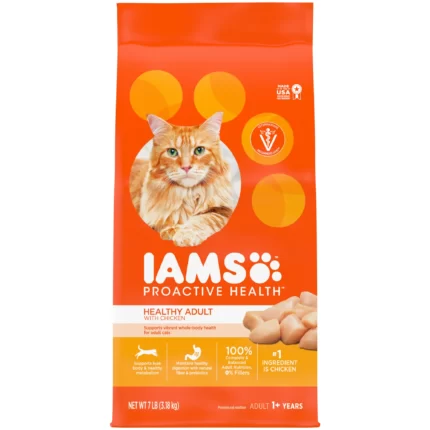 IAMS PROACTIVE HEALTH Healthy Adult Dry Cat Food with Chicken 7 Pound Bag