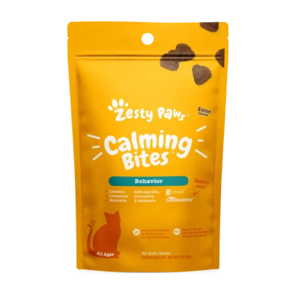 Zesty Paws Calming Bites Stress Relief Supplement for Cats 30 Count(Pack Of 2)